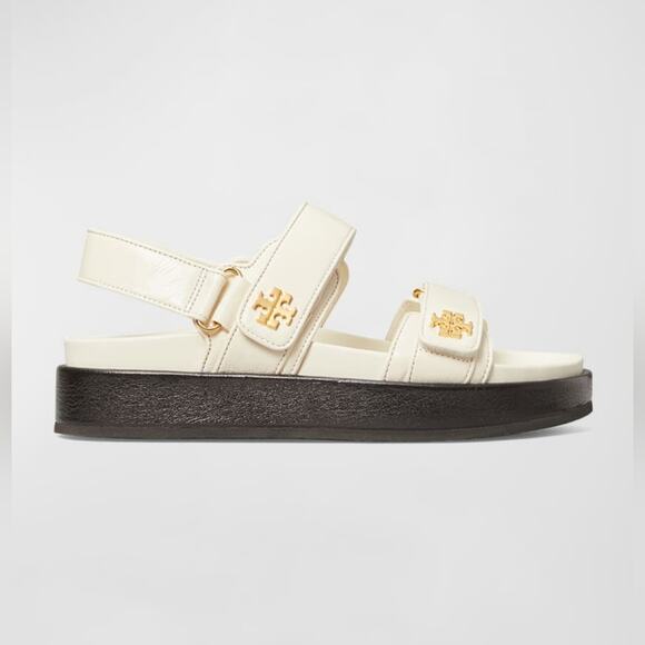 Tory Burch Cream and Black Sandals - Picture 2 of 12
